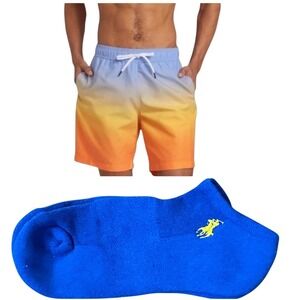 Saks Fifth Avenue Ombré Swim Trunks S Ralph Lauren Socks Beach Boating Vacation
